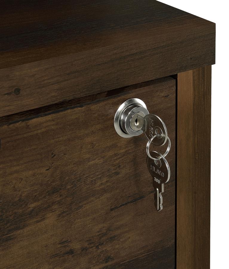 Westpark 3-shelf Bookcase USB and Lockable Drawer Dark Pine - 802713