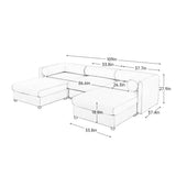 Contemporary Elegant Sofa With Storage And Ottoman