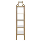 Serena 70-inch 5-shelf Glass Bookshelf Gold - 804393