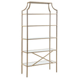 Serena 70-inch 5-shelf Glass Bookshelf Gold - 804393
