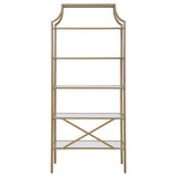 Serena 70-inch 5-shelf Glass Bookshelf Gold - 804393