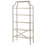 Serena 70-inch 5-shelf Glass Bookshelf Gold - 804393