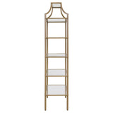 Serena 70-inch 5-shelf Glass Bookshelf Gold - 804393