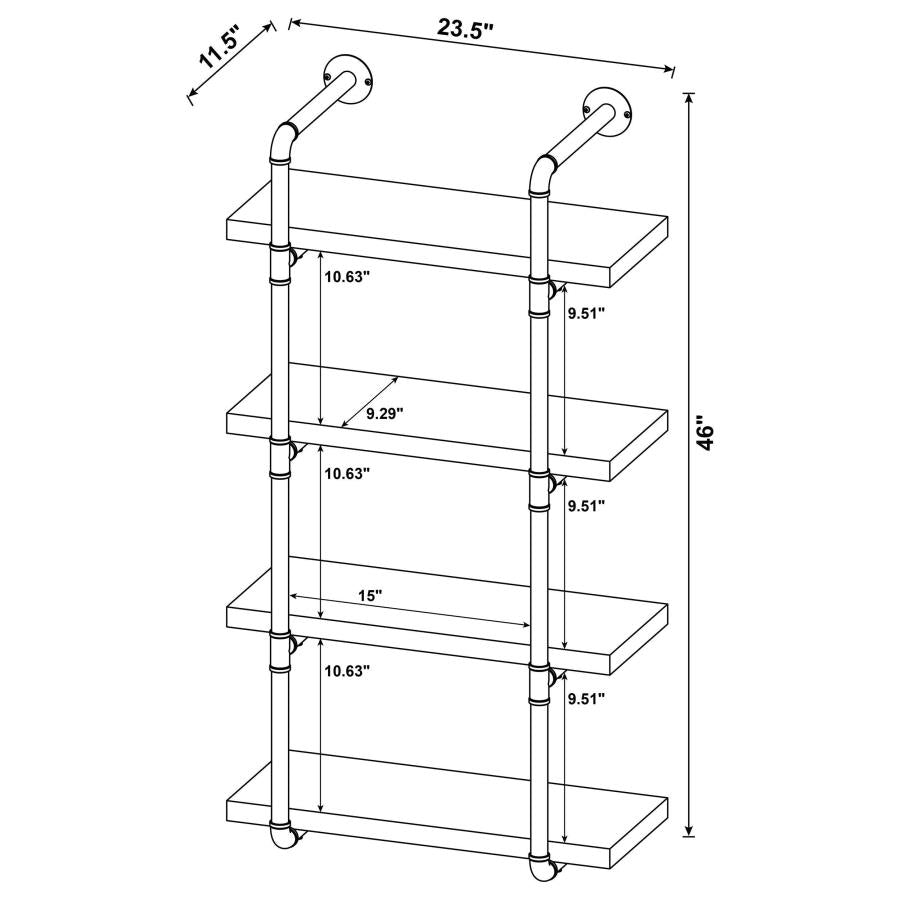 Elmcrest 24-inch 4-shelf Wall Bookshelf Rustic Oak - 804426