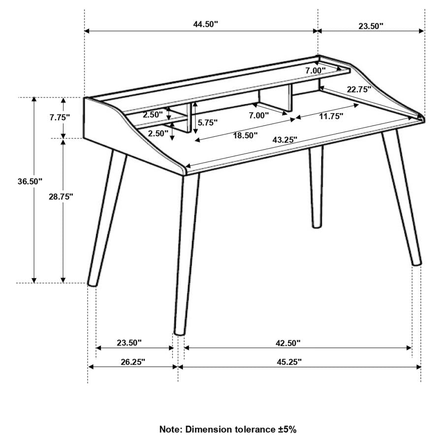 Percy 45-inch 4-compartment Writing Desk Grey - 804497