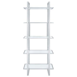 Hartford 79-inch 5-shelf Glass Bookshelf Chrome - 805538