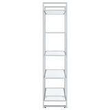 Hartford 79-inch 5-shelf Glass Bookshelf Chrome - 805538