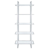 Hartford 79-inch 5-shelf Glass Bookshelf Chrome - 805538