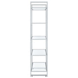 Hartford 79-inch 5-shelf Glass Bookshelf Chrome - 805538