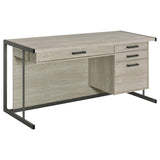 Loomis 60-inch 4-drawer Computer Desk Whitewashed Grey - 805881