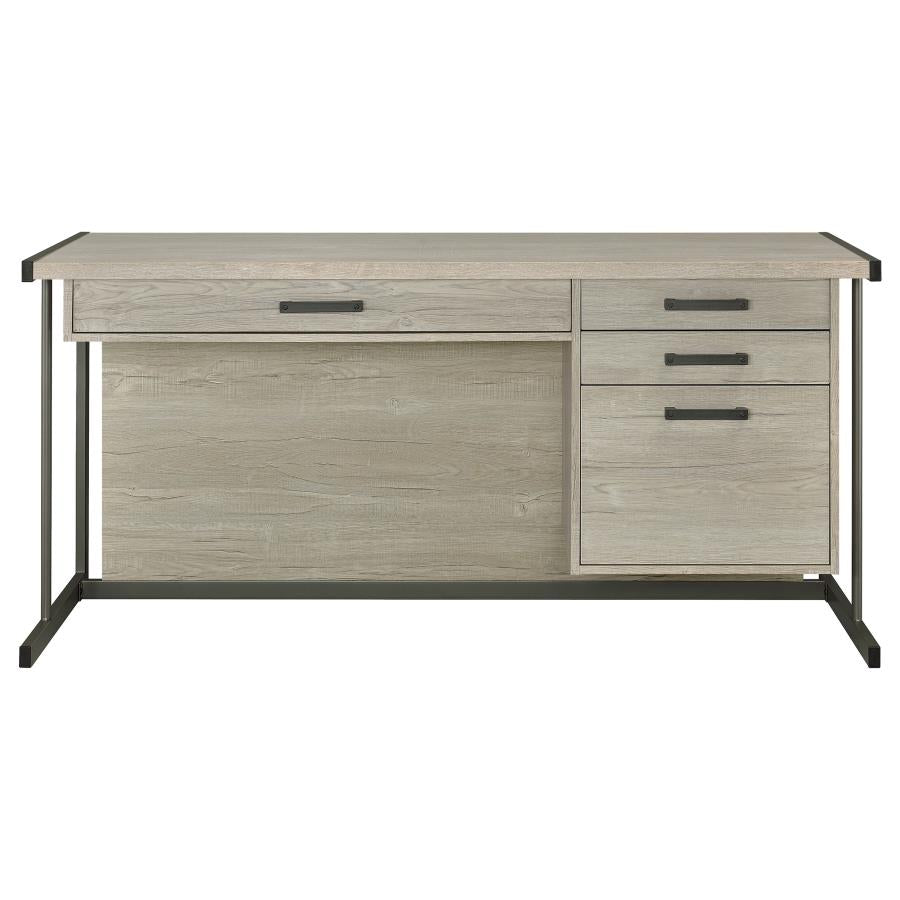 Loomis 60-inch 4-drawer Computer Desk Whitewashed Grey - 805881