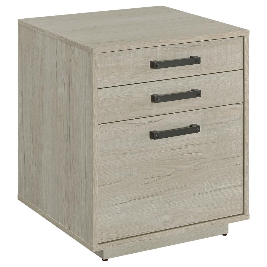 Loomis 3-drawer Home Office File Cabinet Whitewashed Grey - 805882