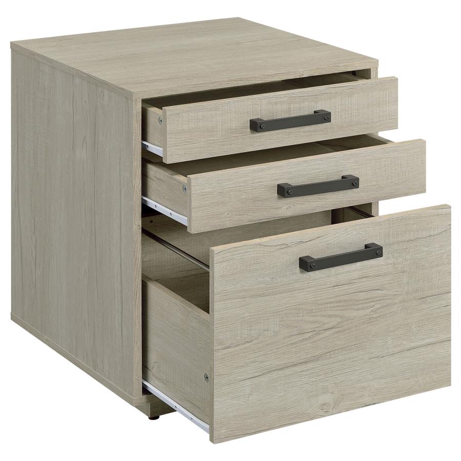 Loomis 3-drawer Home Office File Cabinet Whitewashed Grey - 805882