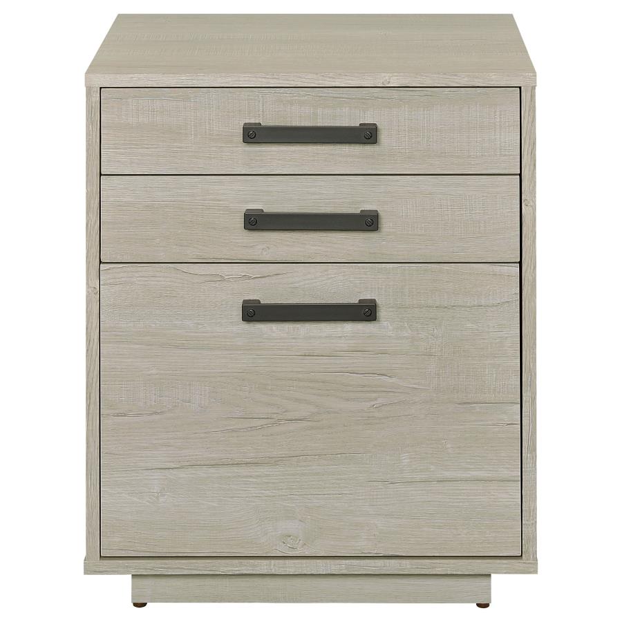 Loomis 3-drawer Home Office File Cabinet Whitewashed Grey - 805882