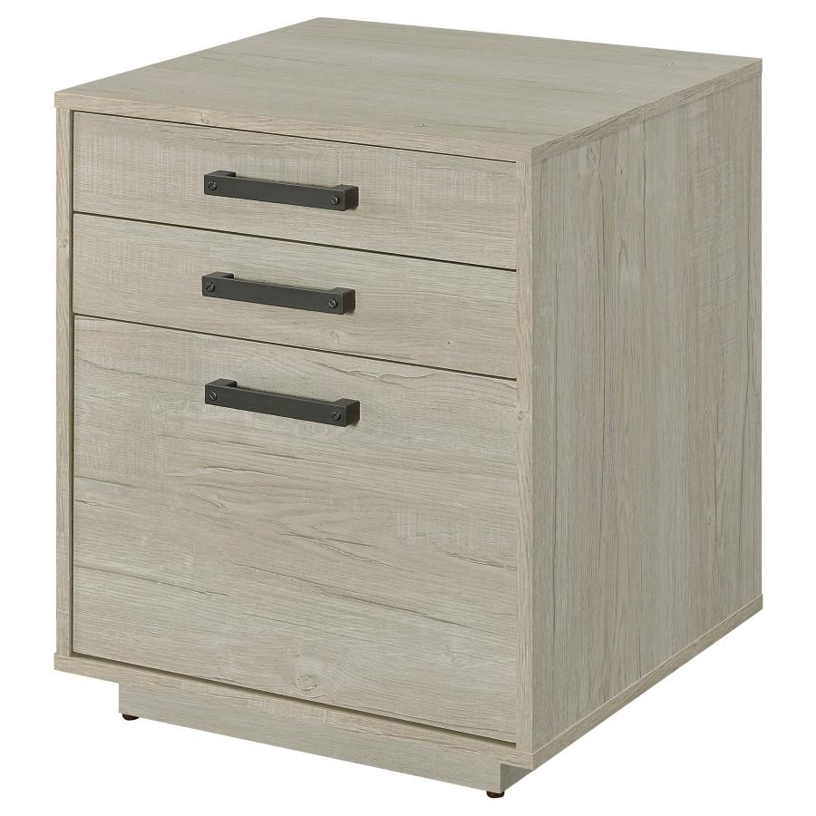 Loomis 3-drawer Home Office File Cabinet Whitewashed Grey - 805882