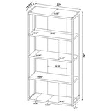 Loomis 72-inch 4-shelf Bookshelf Whitewashed Grey - 805883