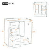 Retro Style Bathroom Vanity With 3 Drawers & Soft-Closing Doors