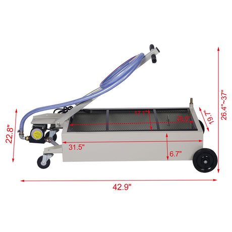 High Impact Polypropylene 20 Gallon Low Profile Oil Drain With Pump Steel - Gray