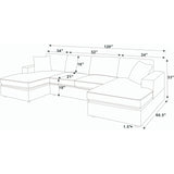 3 Piece Double Chaise Sectional Sofa