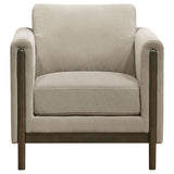 Fisher - Upholstered Panel Arm Accent Chair - Taupe