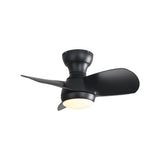 23" Bedroom Ceiling Fan With 3 Color Dimmable 3 ABS Blades Remote Control Dc Motor With 18W Led Light