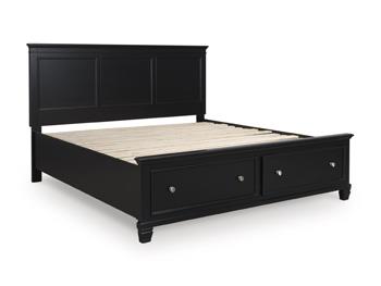 Lanolee King/California King Storage Footboard with Roll Slats - B687-56S