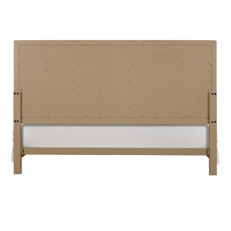 Panel Bed Frame With Unique Headboard And Included Slats