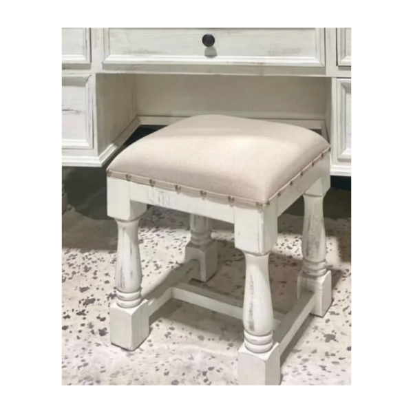 VB   MARTHA   WHITE   VANITY   STOOL - MARSTNW