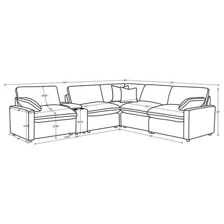 Hollander - 6 Piece Modular Power Reclining Sectional Sofa