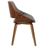 Fabrizzi - Mid-Century Modern Dining / Chair (Set of 2) - Walnut / Gray
