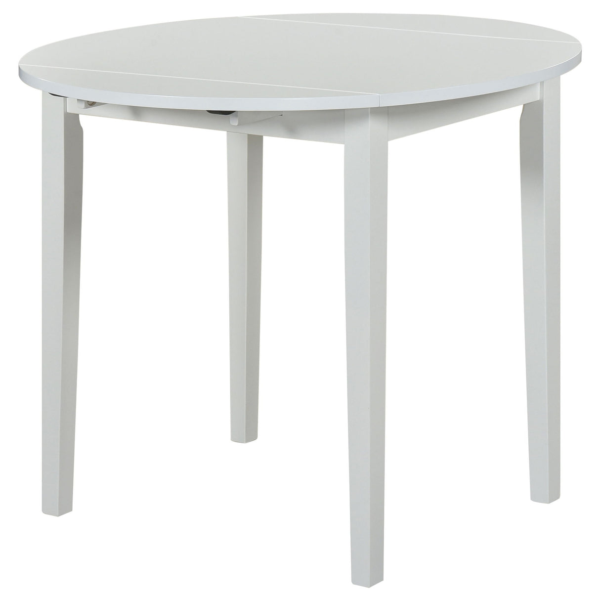 Cliff - 3 Piece Round Drop Leaf Dining Table Set With Ladderback Chairs - White