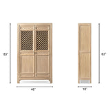 Arden - 2 Door Bookcase Storage Cabinet - Natural
