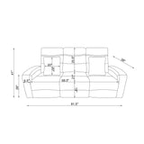 Isolde - Power Reclining Sofa, LED Lighting - Gray