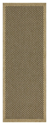 Earth - 5'3" X 7'3" Indoor, Outdoor Area Rug, Polypropylene - Jute / Black