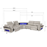 Nova - Sectional With Bluetooth Speaker, LED And Lifting Wine Cabinet