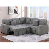 Convertible Sectional Upholstered Sleeper Sofa With Storage Chaise