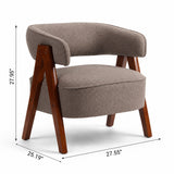 Accent Armchair With Soft Upholstered Seat - Brownish-Red