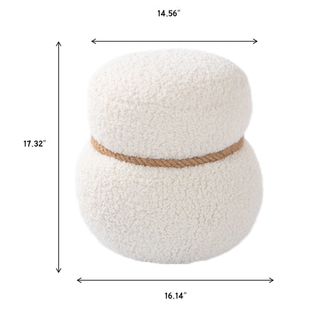 Snowman Stool With Cushion And Solid Wood Frame