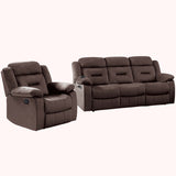 Contemporary Living Room Set With Pillow Arms And Headrest Support
