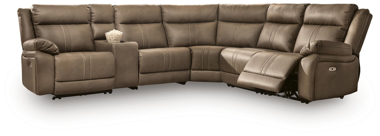 Max-Momentum 6-Piece Power Reclining Sectional with Audio Console - PC82305S9