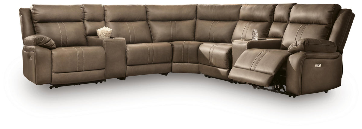 Max-Momentum 7-Piece Power Reclining Sectional with Audio Consoles - PC82305S7