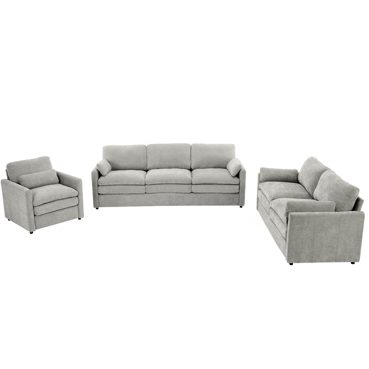 Cozy Upholstered Sofa Set For Living Room