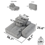 Modern Oversized Modular Sectional Sofa, Sparkling Fabric Soft Cushion Sofa With 2 Pillows