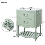 Wave Design Bathroom Vanity With Sink, 2 Drawers And Open Shelf