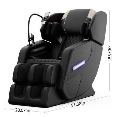 Zero Gravity Massage Chair Recliner, 10 Massage Heads And Full Body Air Pressure - Black