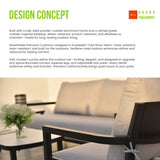 Outdoor Bench Seat Sofa, Sunbrella Cushion, Weather Resistant For Patio - Ember Black