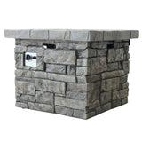 Outdoor Square Propane Fire Pit 40, 000 Btu - Gray