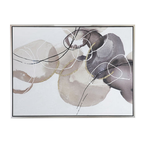 Large Modern Oil Painting, Hand Painted Abstract Watercolor Texture - Multicolor