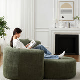 L - Shape Boneless Cloud Couch With 2 Throw Pillows For Living Room