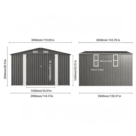 Outdoor Storage Shed With Lockable Doors